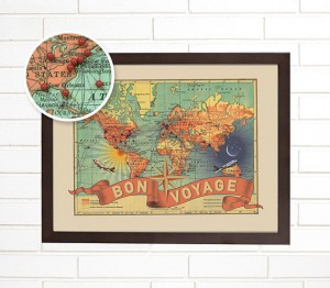 pushpin travel map by WendyGold on Etsy