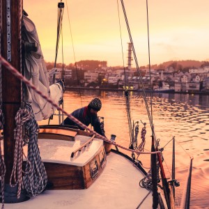Norway sailing at sunset