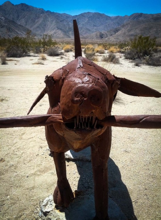 Galleta Meadows Estates desert sculptures, Borrego Springs, California, USA on northtosouth.us