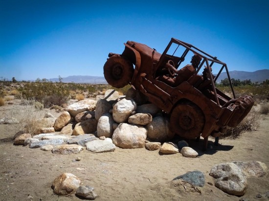 Galleta Meadows Estates desert sculptures, Borrego Springs, California, USA on northtosouth.us