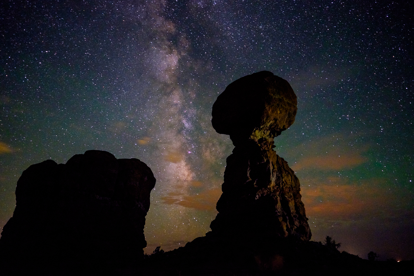 The Milky Way at Balanced Rock, Arches National Park, Utah, USA on northtosouth.us