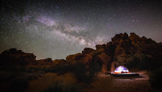 The Milky Way at Atlatl Campground in Valley of Fire State Park, Nevada, USA on northtosouth.us