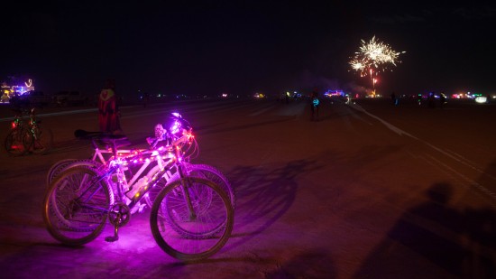 Bike lights at Burning Man