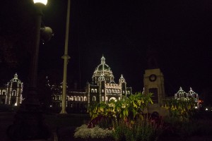 Downtown Victoria at night