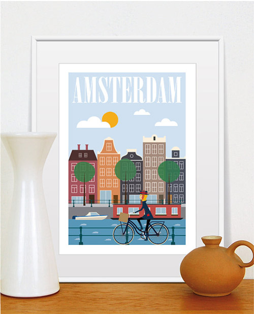 Amsterdam travel poster by TomasDesign on Etsy