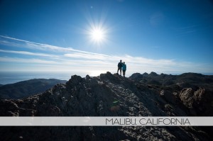 Diana Southern and Ian Norman hiking to Sandstone Peak in Malibu, California