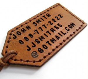 personalized luggage tag by BirchCreekLeather on Etsy