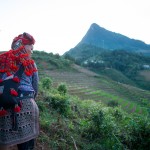 Red Dao woman with embroidered clothes