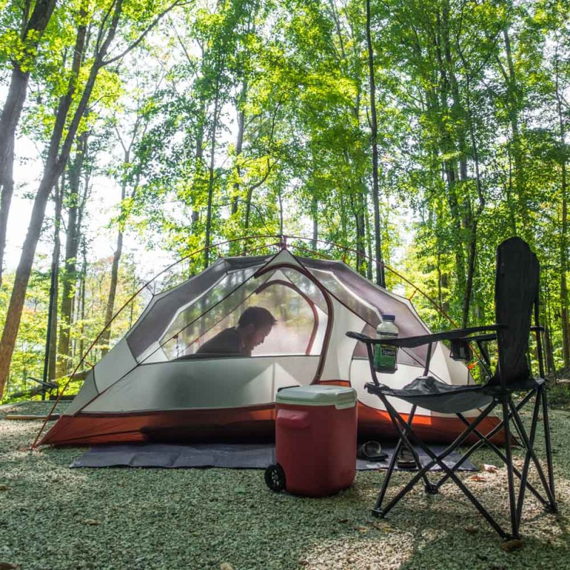 REI Half Dome 2 Plus Tent pitched in Daniel Boone National Forest, Kentucky