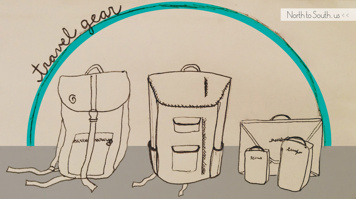 Diana and Ian's essential travel gear doodle