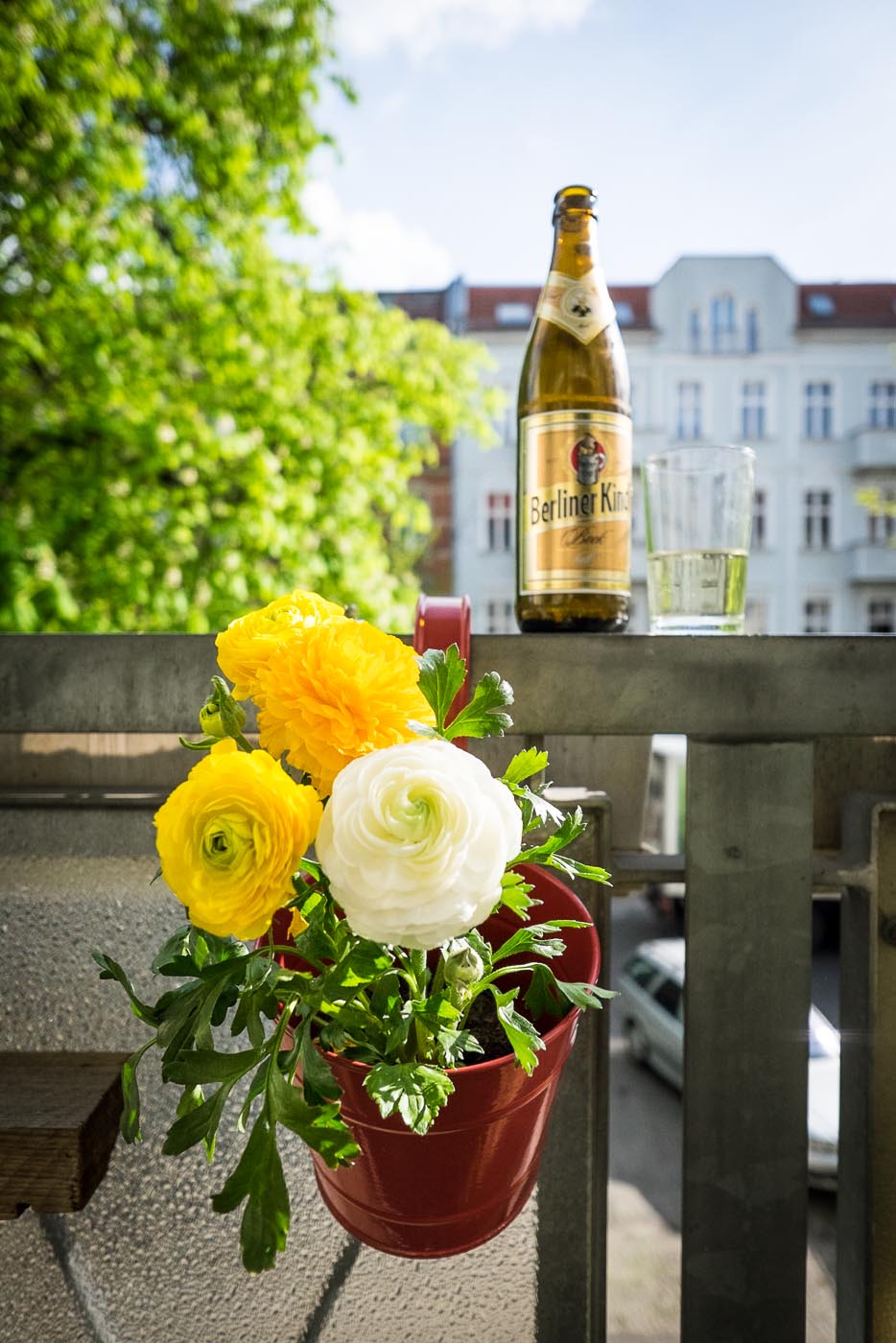 Flowers and beer in Berlin, Germany
