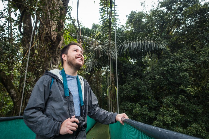 Sony RX-100 III photography sample: Ian at Sky Adventures hanging bridges tour in Costa Rica