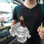 Boudin on a stick at Cajun Jerky and Meats at the French Quarter Farmers' Market