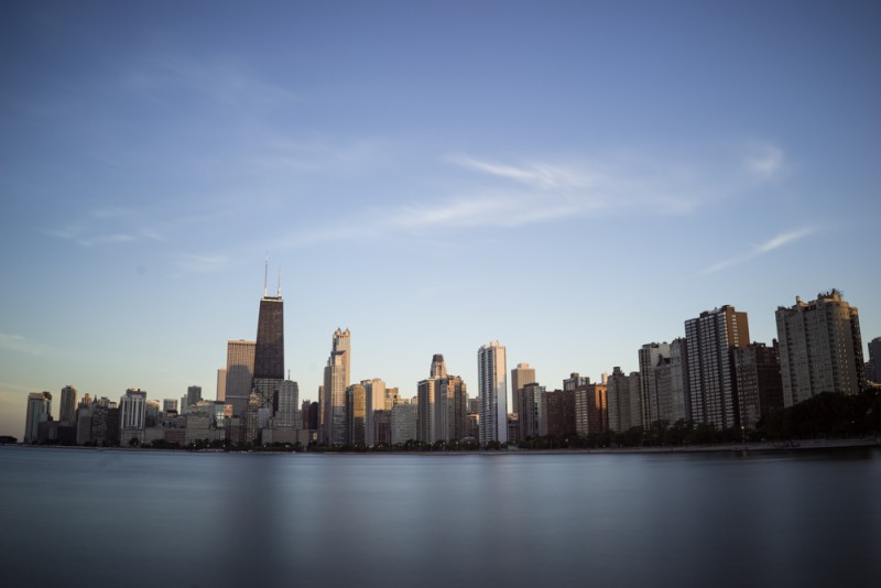 Chicago skyline long exposure photo by Ian Norman