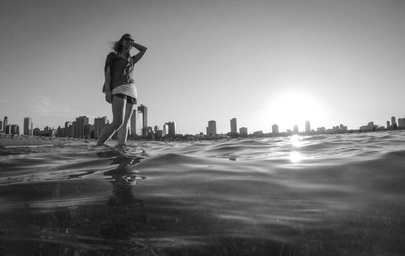 stunning travel portraits: just barely surfaced Go Pro in-water shot