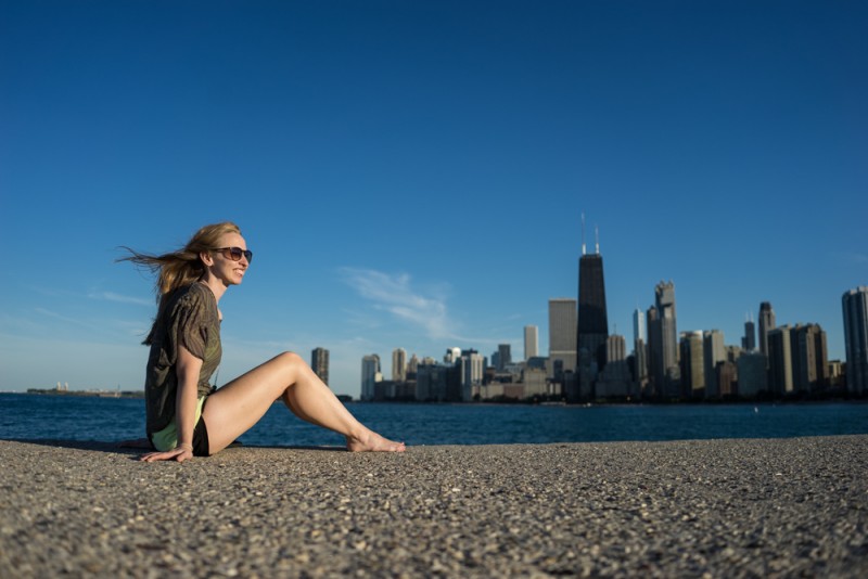 Diana Southern and the Chicago skyline