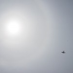 plane flying overhead at Oshkosh fly-in 2015