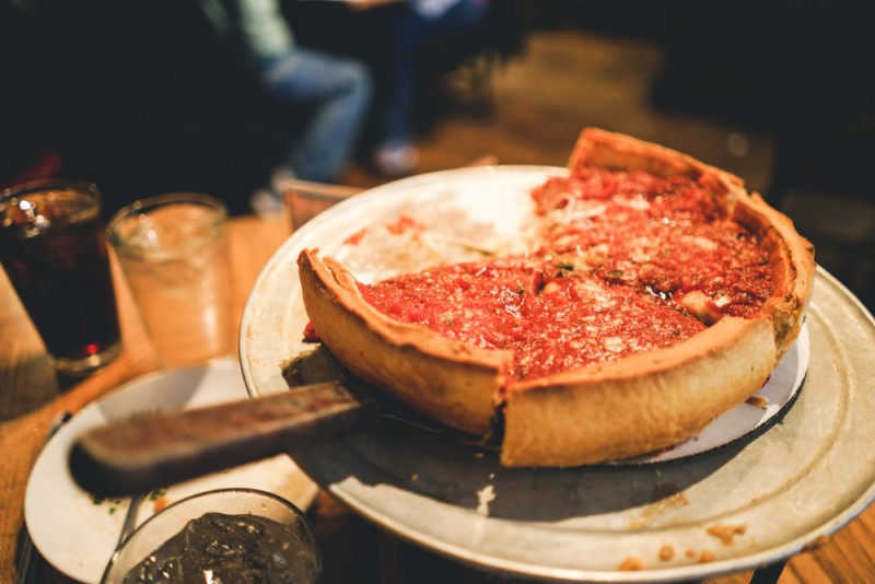 Giordano's deep dish pizza in Chicago