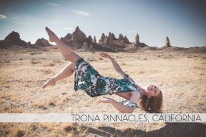 Diana Southern levitating at Trona Pinnacles, California