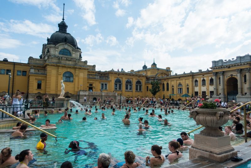 Outdoor pool at Széchenyi thermal bath