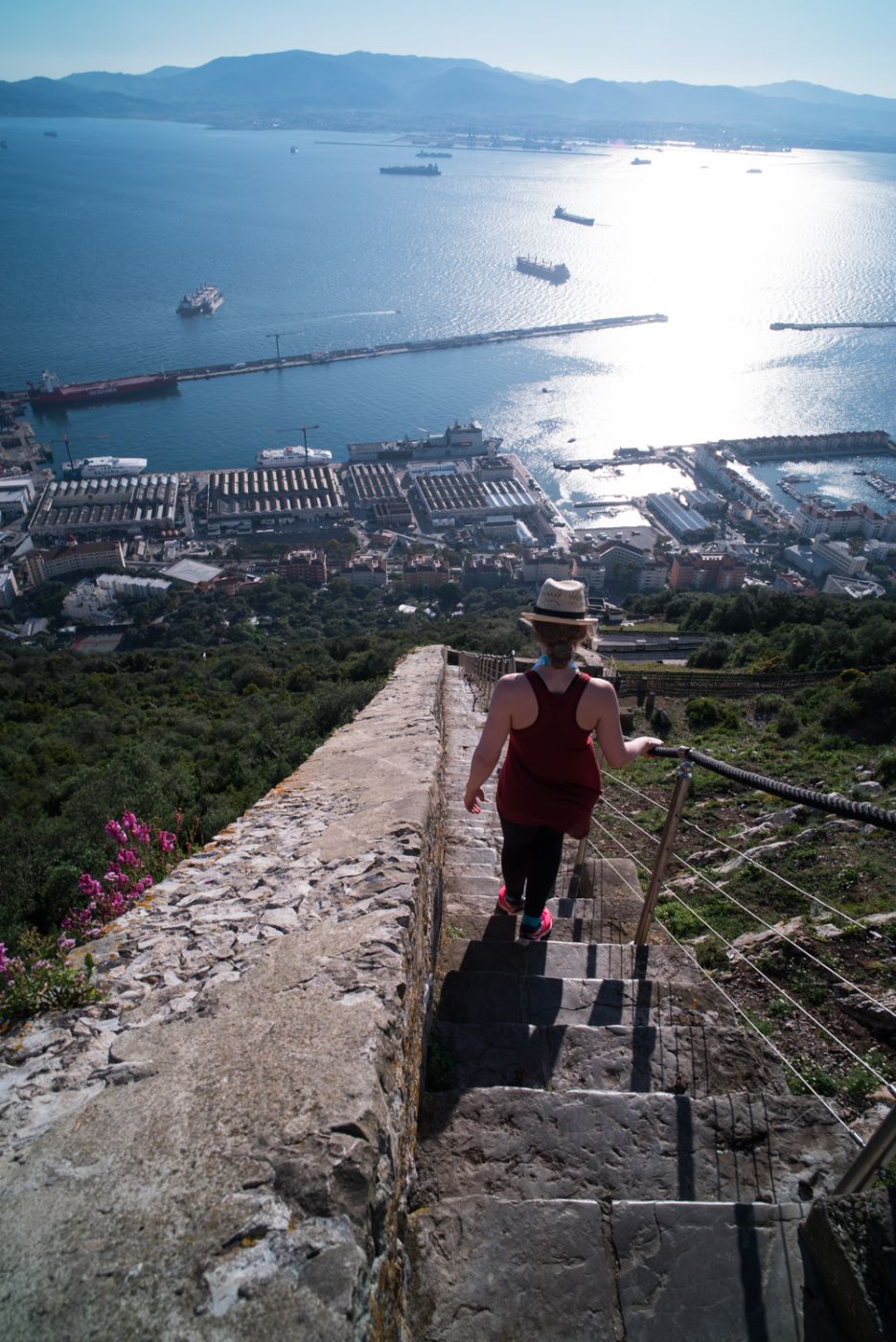 Hiking To the Top of the Rock of Gibraltar | Walking Down on the West Side of the Rock
