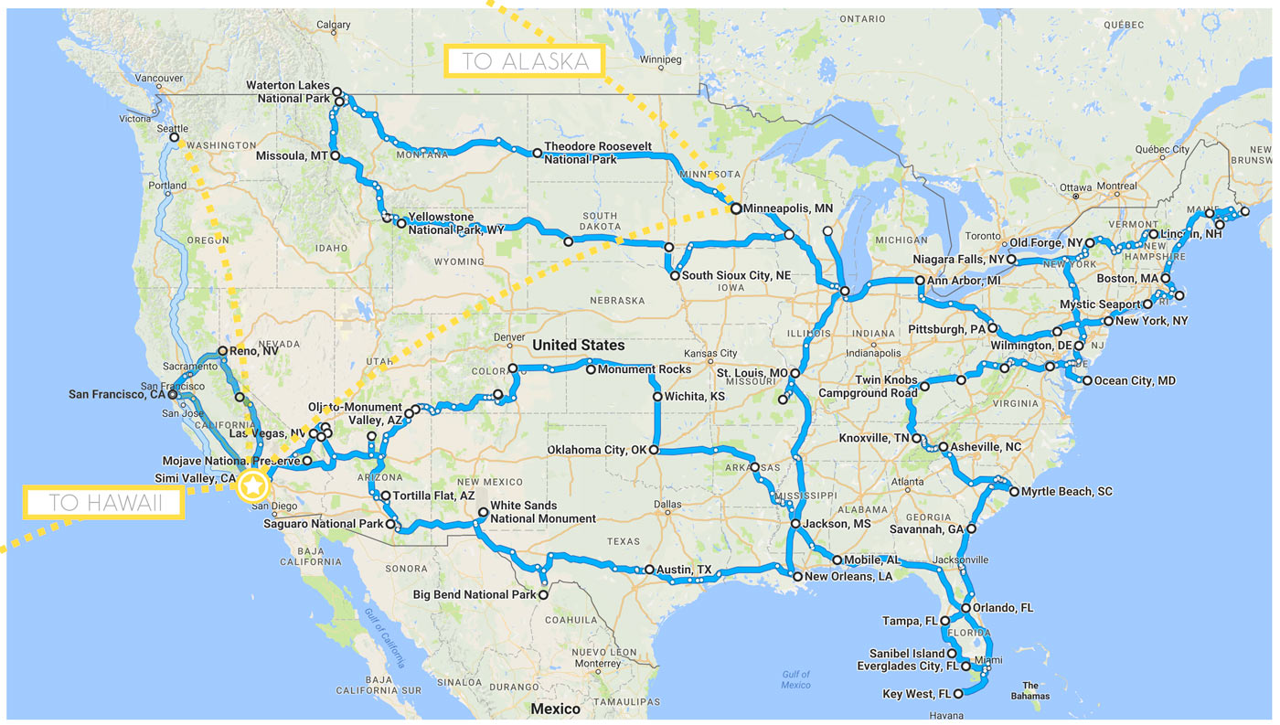 One Epic U.S. Road Trip: 50 States by Plane, Train and (mostly) Automobile 