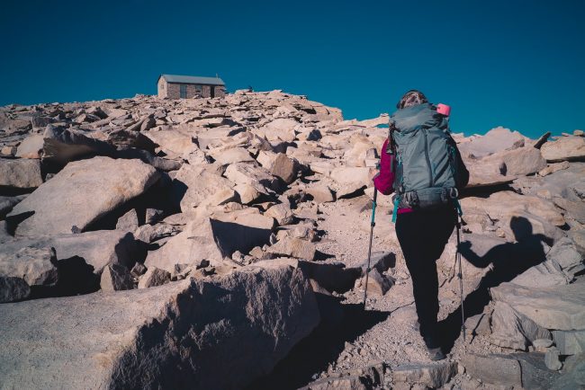 Diana Southern, Approaching the Summit on the John Muir Trail - Hiking Mt Whitney - northtosouth.us