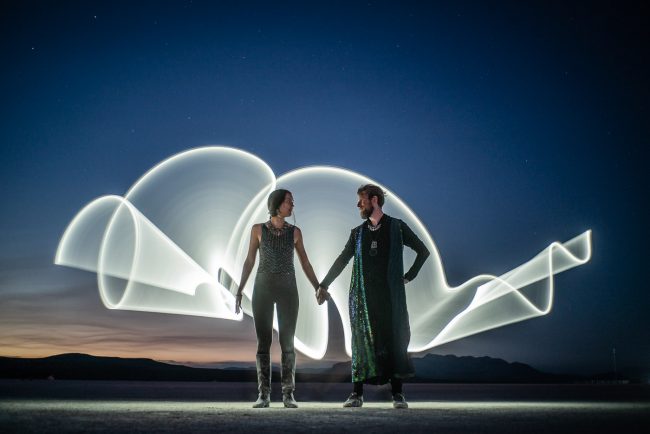 Burning Man 2018 light painting portraits by Ian and Diana Norman